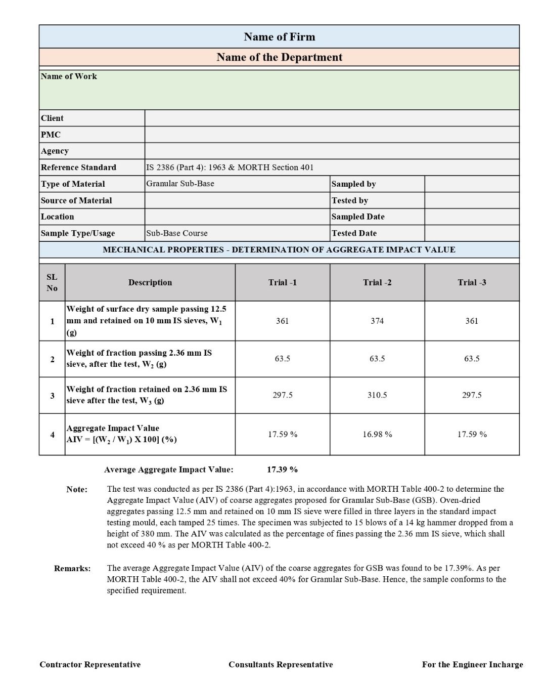 road qc – gsb test report excel road qc – gsb test report excel